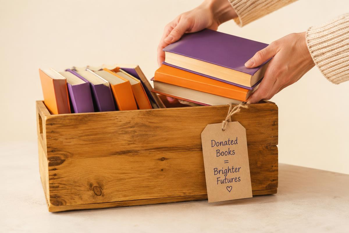 Caja de libros donados